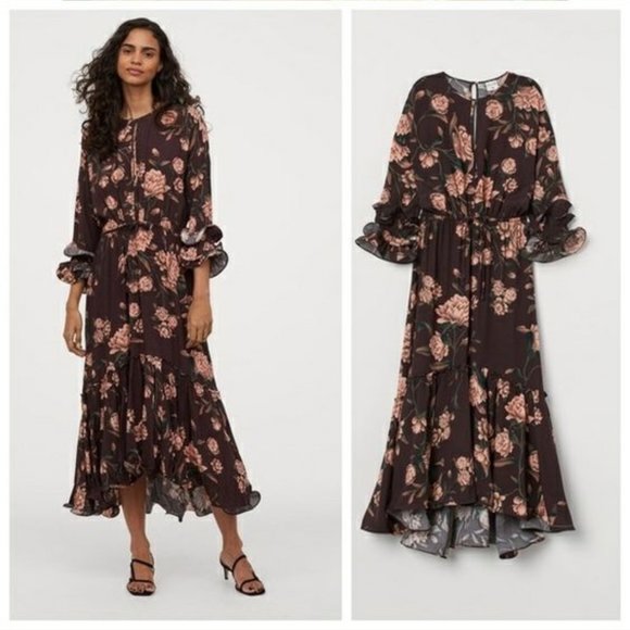 Johanna Ortiz x H&M Brown Printed Dress NWT - Picture 1 of 5
